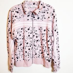DKNY SPORTS Pink/Black Floral Jacket Size M